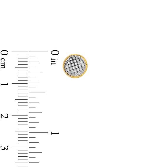 10K Solid Gold 1/6 CT. T.W. Diamond Medium Circle Studs