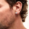 10K Solid Gold 1/5 CT. T.W. Diamond Square Round Edged Studs