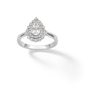 Thumbnail Image 1 of Sterling Silver CZ Double Halo Pear Ring - Size 7