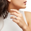 Thumbnail Image 2 of Sterling Silver CZ Double Halo Pear Ring - Size 7
