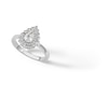 Thumbnail Image 3 of Sterling Silver CZ Double Halo Pear Ring - Size 7