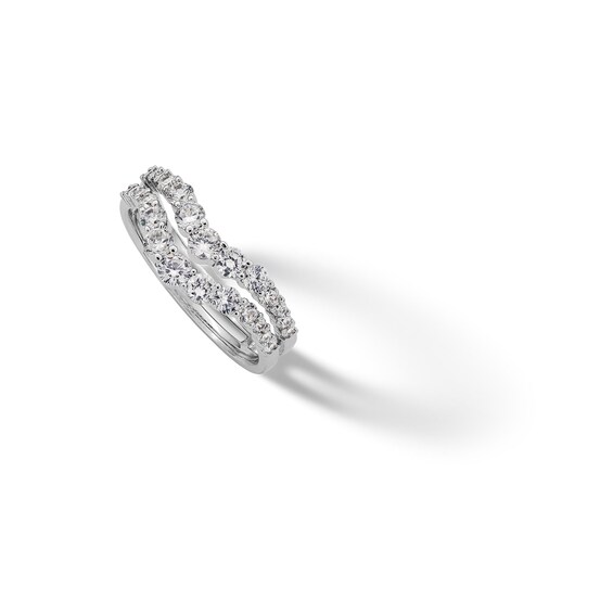 Sterling Silver CZ Double Chevron Ring - Size 7