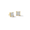 Thumbnail Image 1 of 10K Solid Gold 1/6 CT. T.W. Diamond Cornered Square Studs