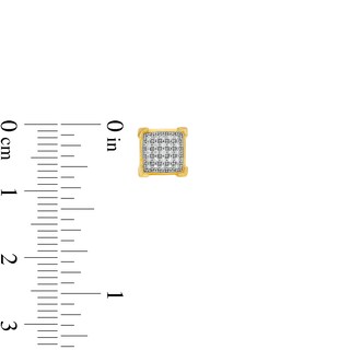 10K Solid Gold 1/6 CT. T.W. Diamond Cornered Square Studs