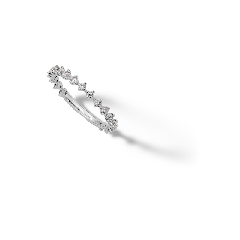 Sterling Silver CZ Round Band - Size 7