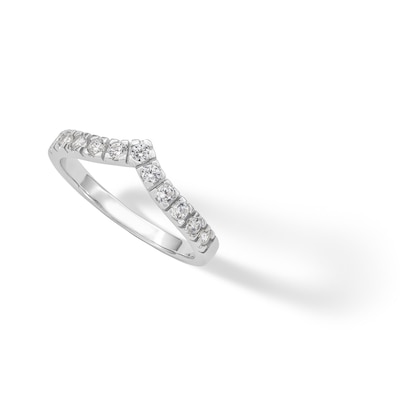 Sterling Silver CZ Round Chevron Ring - Size 8
