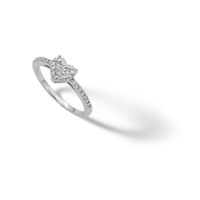 Sterling Silver CZ Heart Promise Ring - Size 6