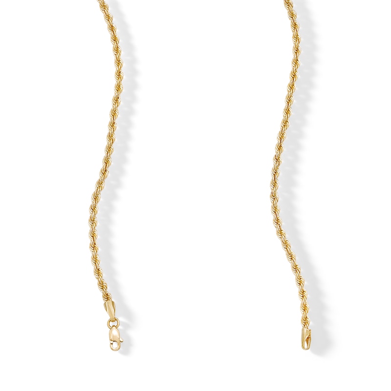 Main Image 3 of 10K Hollow Gold Rope Chain - 20"