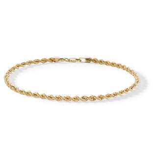 ​​​​​​​10K Hollow Gold Rope Chain Bracelet - 8.5"