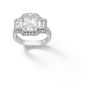 ​​​​​​​Sterling Silver CZ Cushion Cut Ring - Size 8
