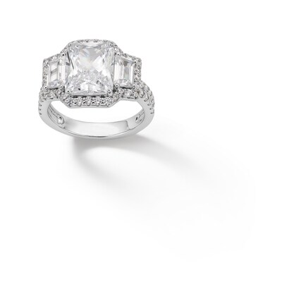 ​​​​​​​Sterling Silver CZ Cushion Cut Ring - Size 8