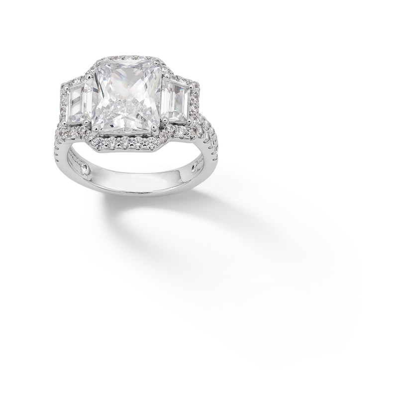 Sterling Silver CZ Cushion Cut Ring - Size 8