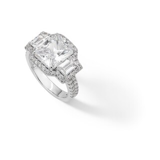 ​​​​​​​Sterling Silver CZ Cushion Cut Ring - Size 8