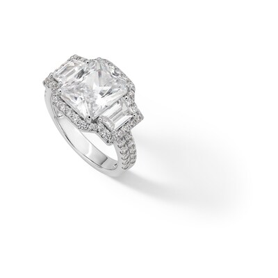 ​​​​​​​Sterling Silver CZ Cushion Cut Ring - Size 8
