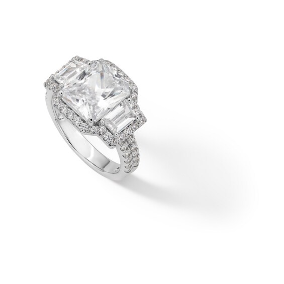 ​​​​​​​Sterling Silver CZ Cushion Cut Ring - Size 8