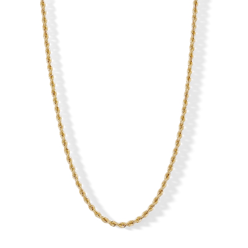 Main Image 1 of 10K Hollow Gold Rope Chain - 22"
