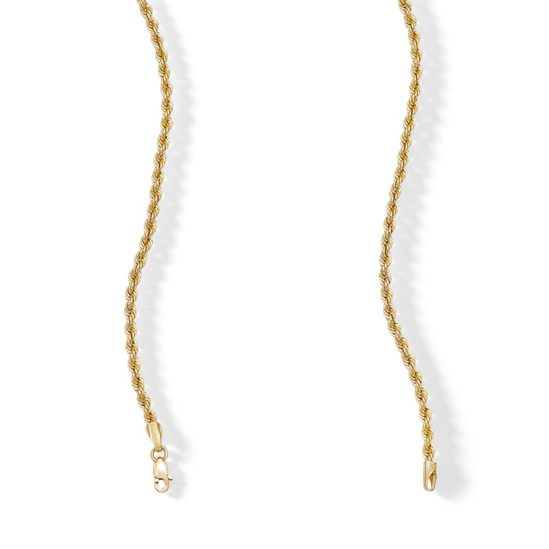 Main Image 3 of 10K Hollow Gold Rope Chain - 22"