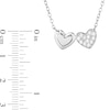 Thumbnail Image 4 of Sterling Silver CZ Double Hearts Frame Pendant Necklace - 16" + 2"