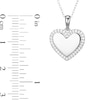 Thumbnail Image 4 of ​​​​​​​​​​​​​​Sterling Silver CZ Heart Frame Pendant Necklace - 16" + 2"