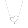 Thumbnail Image 1 of ​​​​​​​​​​​​​​Sterling Silver CZ Fancy Heart Pendant Necklace - 16" + 2"