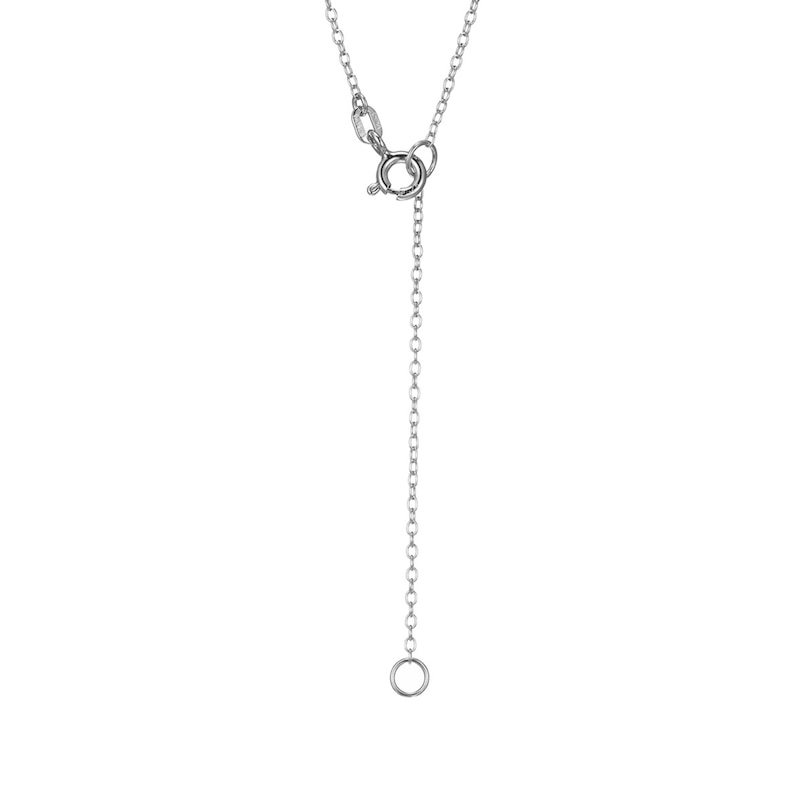 Main Image 3 of ​​​​​​​​​​​​​​Sterling Silver CZ Round Solitaire Pendant Necklace - 16" + 2"