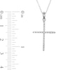 Thumbnail Image 4 of ​​​​​​​Sterling Silver CZ Cross Pendant Necklace - 16" + 2"
