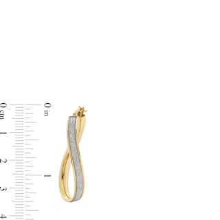 10K Hollow Gold Glitter Enamel Wave Hoops