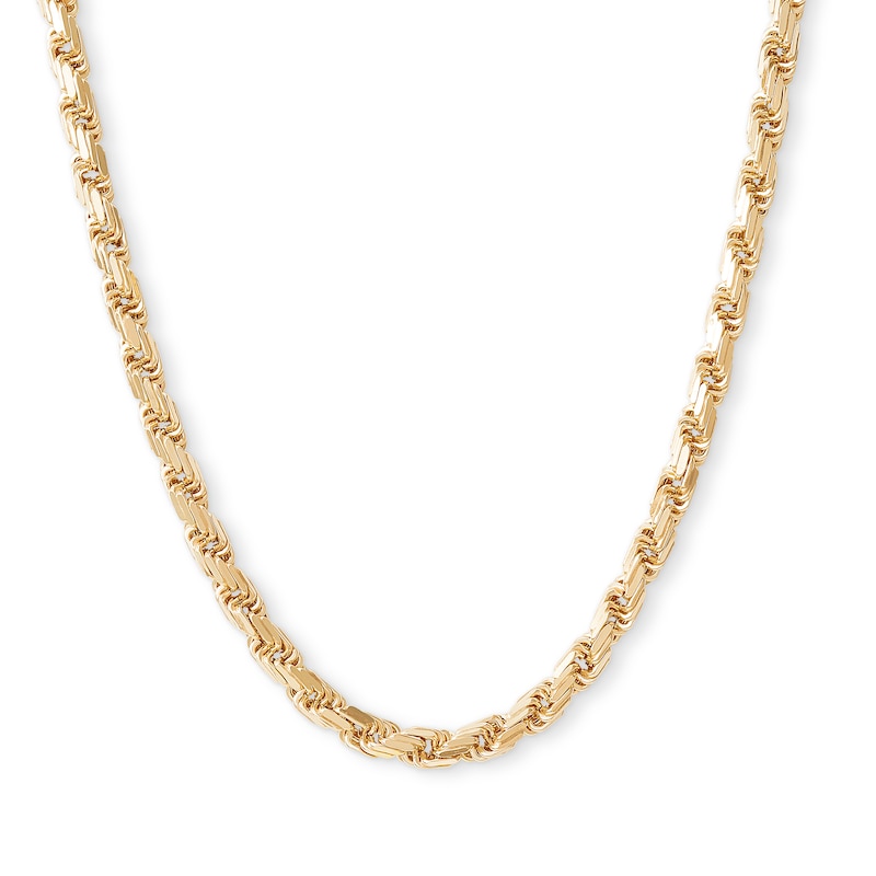 Main Image 1 of 14K Hollow Gold Twisted Four-Sided Rope Chain - 24"