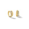 Thumbnail Image 1 of 18K Plated Gold Diamond Accent Three Hoop Curb Chain Huggies