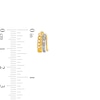 Thumbnail Image 3 of 18K Plated Gold Diamond Accent Three Hoop Curb Chain Huggies