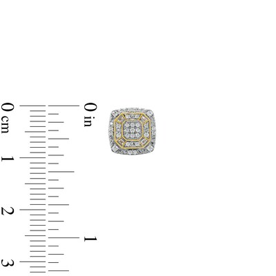 10K Solid Gold 1/3 CT. T.W. Diamond Square Frame Studs