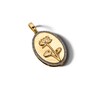 Thumbnail Image 3 of 14K Gold Plated 1/20 CT. T.W. Diamond Water Lily Necklace Charm