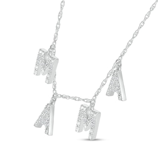 Sterling Silver 1/8 CT. T.W. Diamond Mama Charm Necklace - 18"