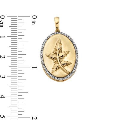 14K Gold Plated 1/20 CT. T.W. Diamond Holly Berry Necklace Charm