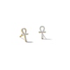 Thumbnail Image 1 of 10K Solid Gold 1/6 CT. T.W. Diamond Ankh Cross Studs