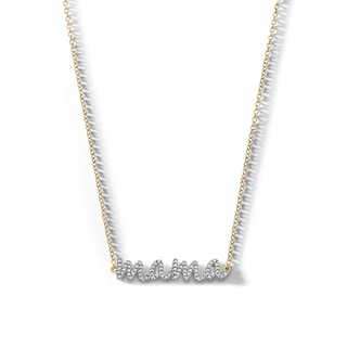 14K Gold Plated 1/10 CT. T.W. Diamond Mama Pendant - 18"