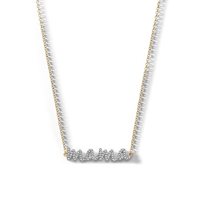 14K Gold Plated 1/10 CT. T.W. Diamond Mama Pendant - 18"
