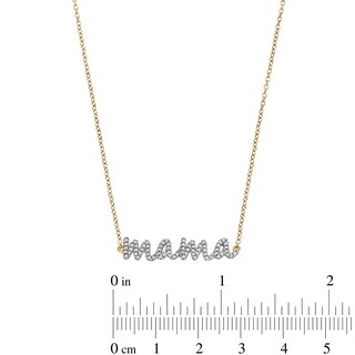 14K Gold Plated 1/10 CT. T.W. Diamond Mama Pendant - 18"
