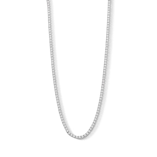 Solid Sterling Silver 3mm CZ Tennis Necklace - 17"