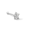 Thumbnail Image 1 of 14K Semi-Solid White Gold CZ Flower Nose Stud - 22G