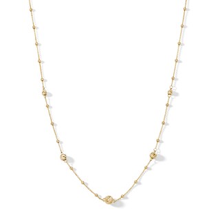 10K Solid Gold Diamond-Cut Saturn Chain - 18"