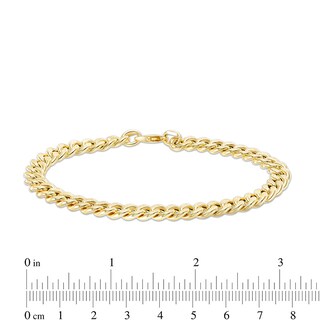 14K Hollow Gold Reversible Cuban Chain Bracelet
