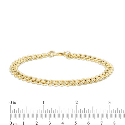 14K Hollow Gold Reversible Cuban Chain Bracelet