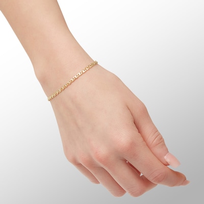 14K Hollow Gold Marina Chain Bracelet - 7.5"