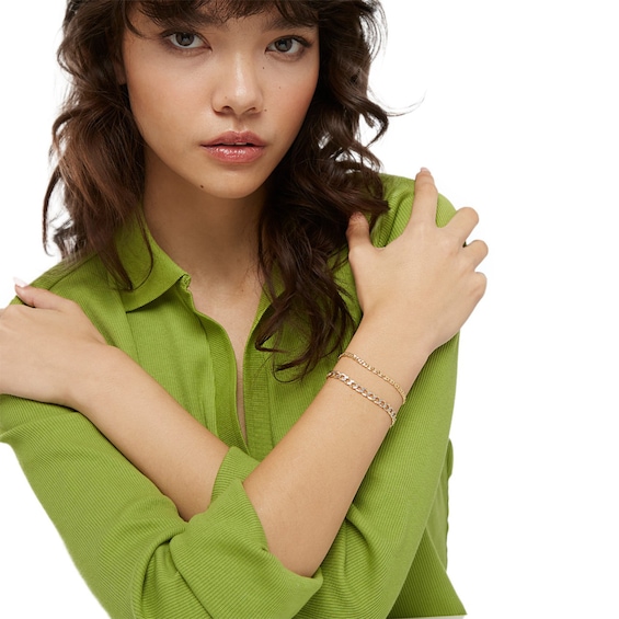 14K Hollow Gold Marina Chain Bracelet - 7.5"