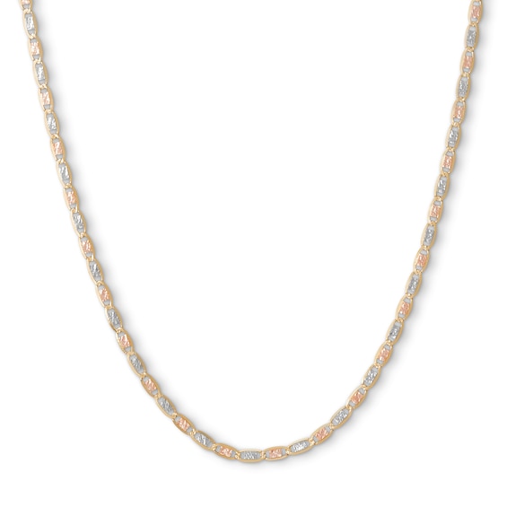 ​​​​​​​14K Hollow Gold Valentino Tri-Color Chain - 18"