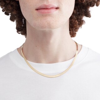 14K Hollow Gold Herringbone Chain - 18"