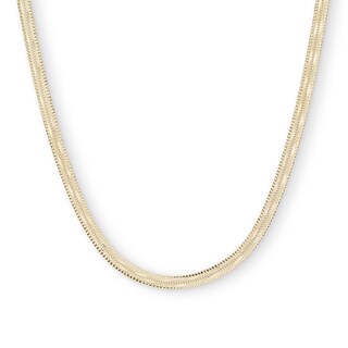 14K Hollow Gold Polmatte Herringbone Chain - 18"