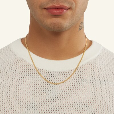 14K Hollow Gold Tight Curb Chain - 20"
