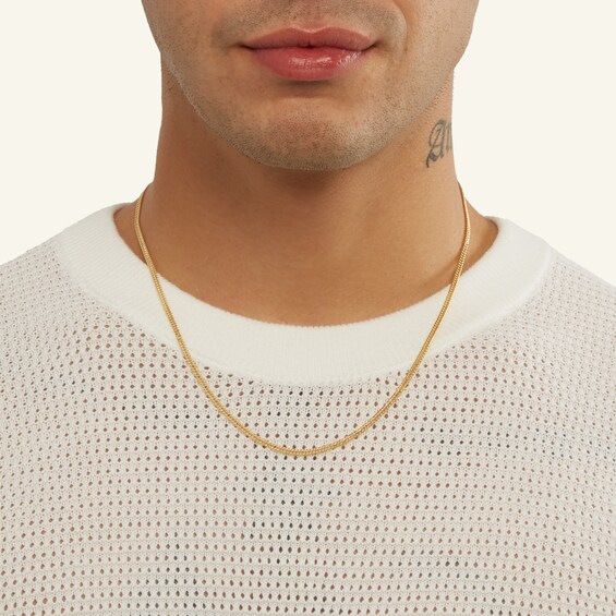 14K Hollow Gold Tight Curb Chain - 20"